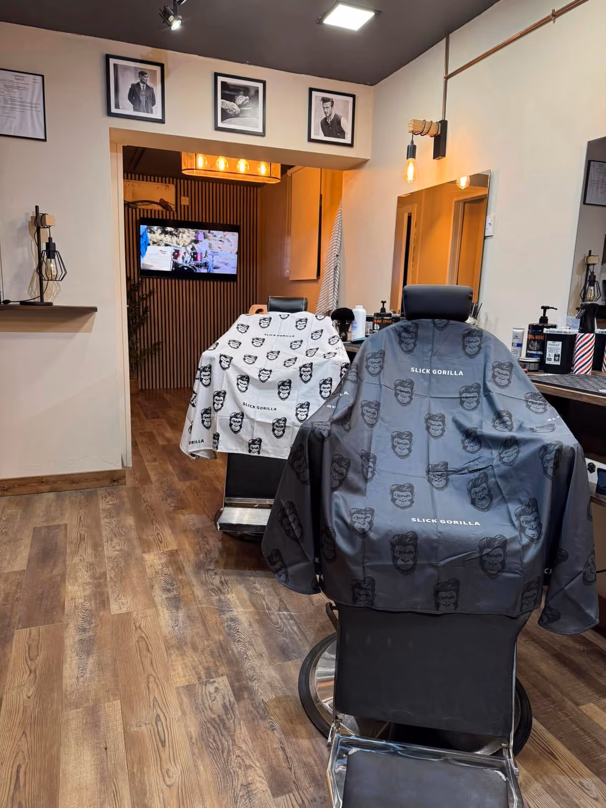 Barber at work inside The Barbers Club